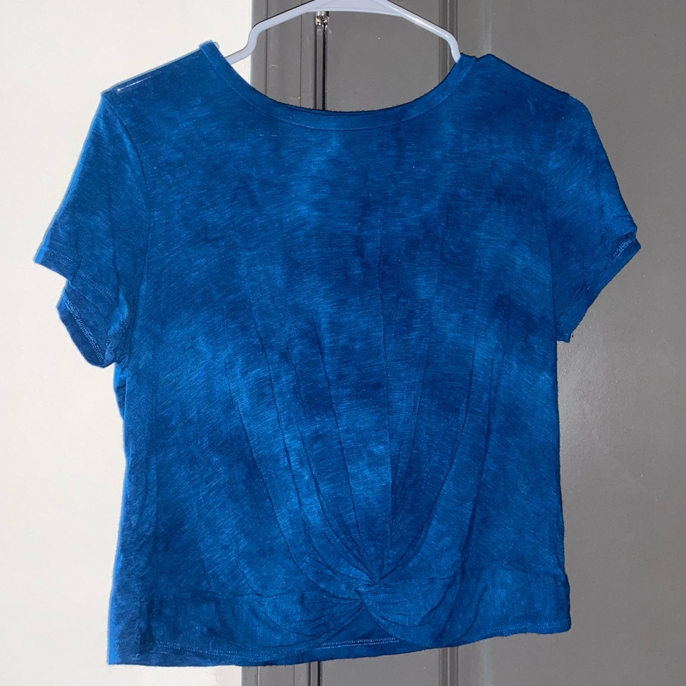 Blue tie dye crop top